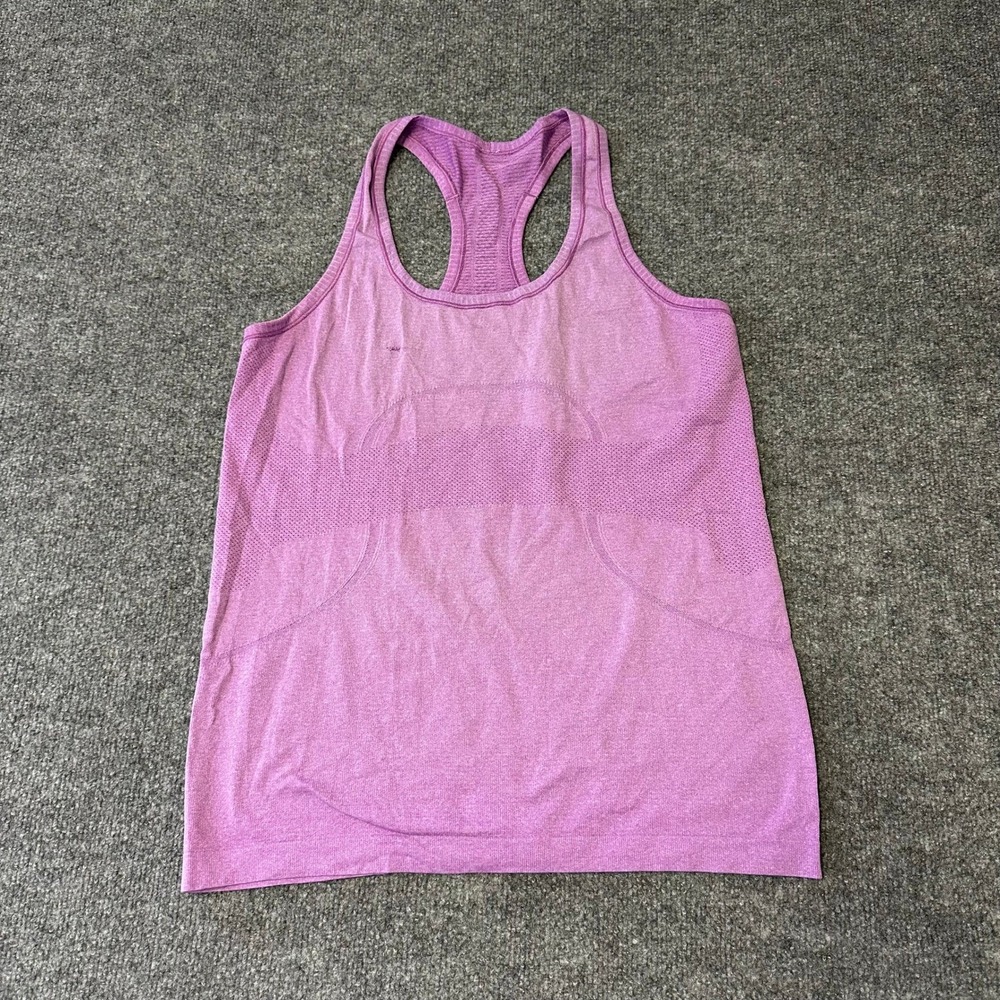 Lululemon Tank Top Womens Size 10 Purple Swiftly Tech Racerback Mesh Athletic